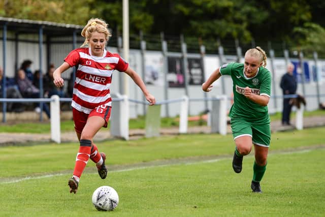 Doncaster Rovers Belles player Sophie Scargill in league action against Bedworth (Picture: Heather King/Club Doncaster)