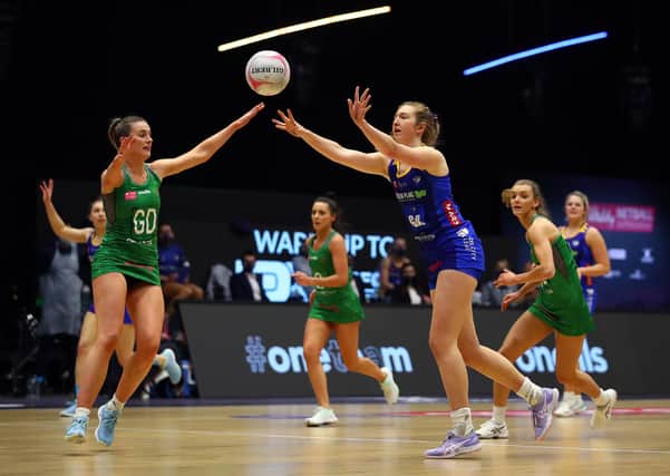 Learning on the job: Leeds Rhinos' Sienna Rushton is making the most of her unexpected starting chance.  (Photo by Jan Kruger/Getty Images for Vitality Netball Superleague)