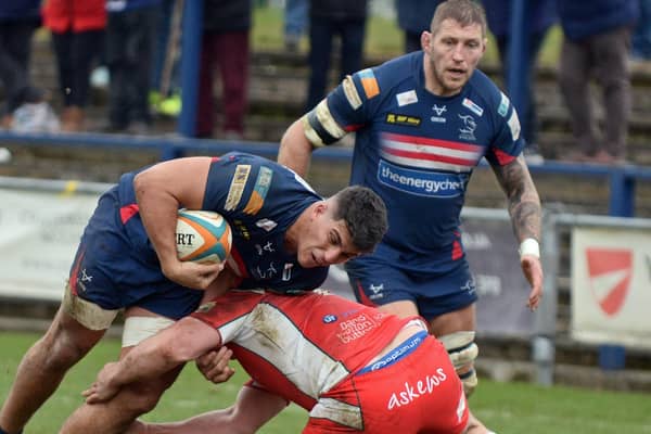 Guido Volpi: Doncaster’s Argentinian forward scored one of fourt tries at Hartpury. (Picture: Marie Caley)