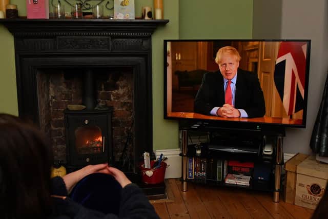 A year ago on Tuesday, millions across the country watched Boris Johnson give perhaps the most historic broadcast address to the British people since 1939 as the first lockdown began. Photo: Getty