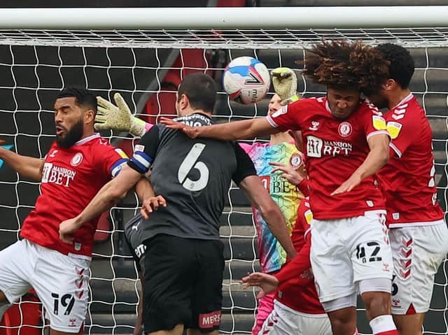 Rotherham United skipper Richard Wood heads the ball goalwards to put his side 2-0 up at Bristol City. Pictures: Getty Images