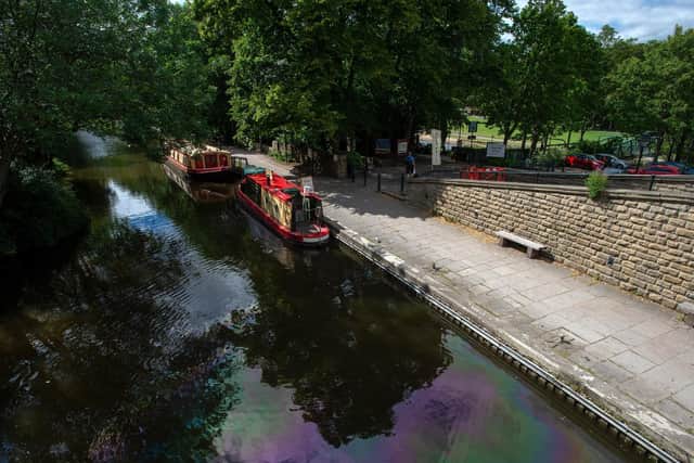 Stock image of Leeds Liverpool Canal at Saltaire, Bradford