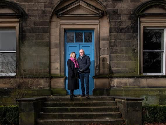 Beverly and Stewart Bates who have bought and are sensitvely reviving the historic  Haugh End estate in Sowerby Bridge