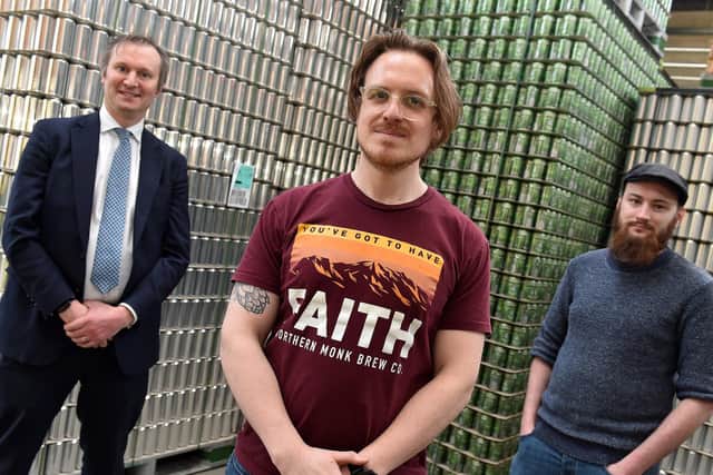 Picture caption: L-R Jonathan Pollard, Partner, Ward Hadaway with Russell Bisset, Founder and Managing Director, Northern Monk Brewery and Brian Dickson, Head Brewer and Co-Founder, Northern Monk Brewery.