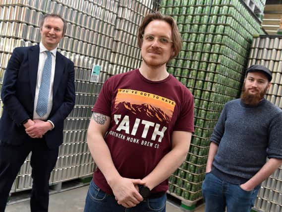 Picture caption: L-R Jonathan Pollard, Partner, Ward Hadaway with Russell Bisset, Founder and Managing Director, Northern Monk Brewery and Brian Dickson, Head Brewer and Co-Founder, Northern Monk Brewery.