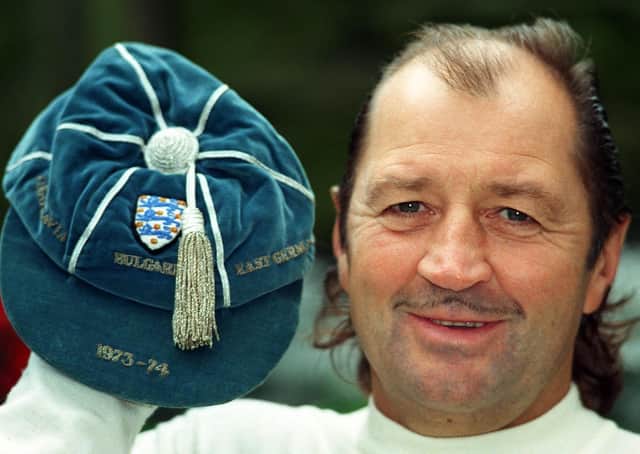 Cap that: Frank Worthington with one of his England caps. Picture: Gary Longbottom