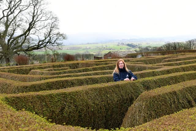 Pictured, Jacqui Naylor General Manager at Bolton Castle in Wensleydale , in the maze at Bolton Castle. Photo credit: Gary Longbottom/ JPIMediaResell