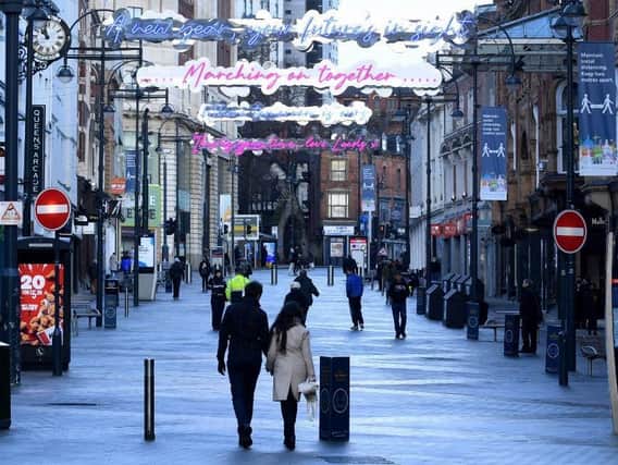 Briggate, one of the main shopping streets in Leeds. Picture: Simon Hulme.