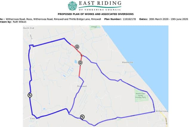 Signed diversions will be in place Source: East Riding Council