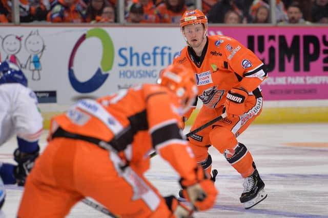 Davey Phillips will be back in action for Sheffield Steelers from April 3 onwards. Picture courtesy of Dean Woolley.