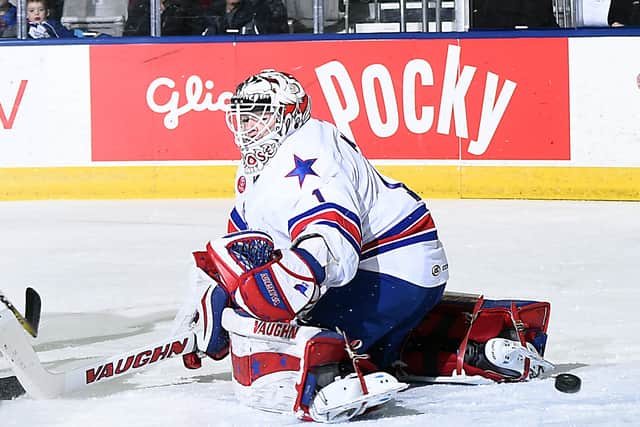 NEW ARRIVAL: Goaltender John Muse, seen in action above for the Rochester Americans against the Toronto Marlies in the AHL in January 2017, has signed up with Sheffield Steelers for the Elite Series. Picture: Graig Abel/Getty Images.