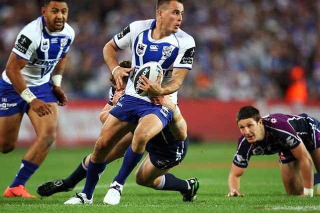 Josh Reynolds in action for Canterbury Bullodgs in the 2012 NRL Grand Final which they lost to Melbourne Storm.  (Photo by Mark Nolan/Getty Images)