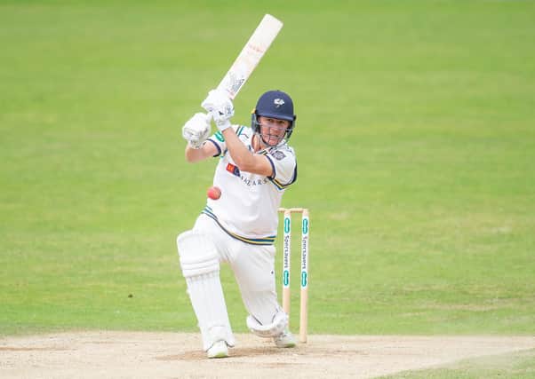 Yorkshire's Gary Ballance hits out against Essex. Picture by Allan McKenzie/SWpix.com