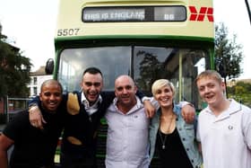 Shane Meadows centre, with the cast of This Is England