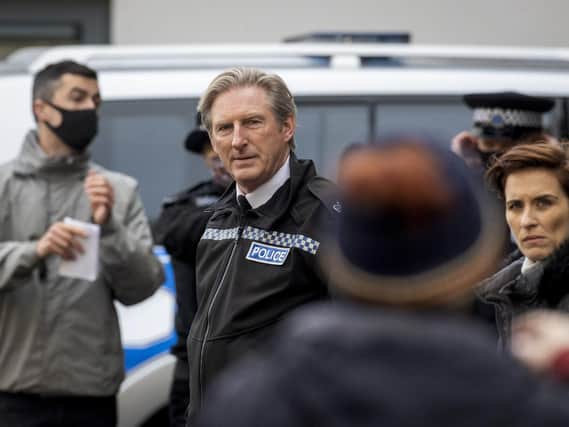 Adrian Dunbar and Vicky McClure on the set of the sixth series of Line of Duty last autumn. (PA).