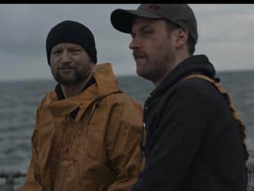 Liam Thomas in The Tide with actor Richard Galloway.