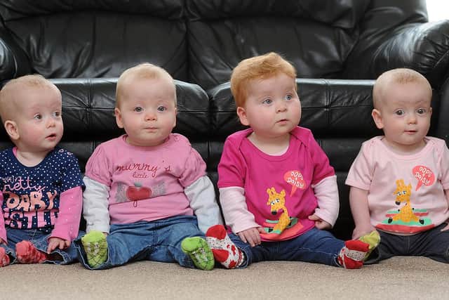 The Clark quadruplets pictured in March 2014.  Left to right: Darcy, Alexis, Elisha and Caroline. Photo credit: Scott Merrylees/JPIMediaResell