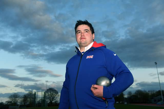 Shot putter Scott Lincoln, pictured at York Sport Centre, University of York
 (Picture: Jonathan Gawthorpe)