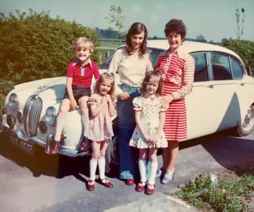 One of the family: A Jaguar 240 bought by racehorse trainer Neville Bycroft in 1968 to celebrate the birth of their third child is now the only one of its type to survive on British roads.