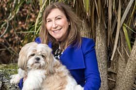 Kay Mellor with her dog, Happy. (Bruce Rollinson).