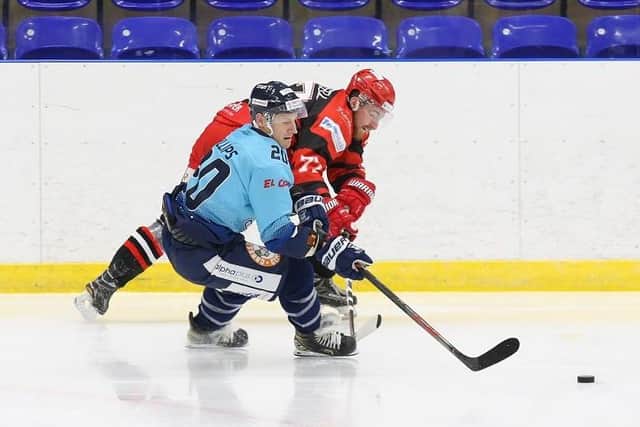 Jonathan Phillips says Sheffield Steeldogs are determined to keep their 100 per cent Spring Cup record intact on Sunday against Swindon Wildcats. Picture courtesy of Andy Bourke/Podium Prints.