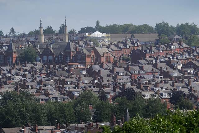 A stock image of Harehills in Leeds. The areas with the lowest rates of over-50s vaccinated are all In Leeds, with Harehills South at 46.1 per cent.