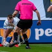 Leeds Rhinos' Jack Broadbent scores the decisive try (PIC: BRUCE ROLLINSON)
