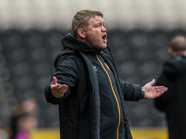 Hull City head coach Grant McCann pictured on the touchline in his side's 1-1 draw with Gillingham. PICTURE: TONY JOHNSON.