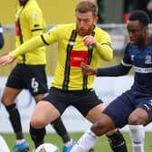 Ffrustration: Harrogate Town’s George Thomson bemoaned the head tennis that was a hallmark of a disappointing defeat to Southend United. (Picture: Matt Kirkham)