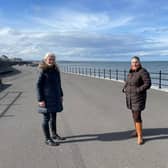 Conservative party co-chair Amanda Milling with Jill Mortimer, the party's candidate for the Hartlepool by-election