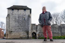 .Bill Hill, chairman, of Friends of York Walls, at Red Tower.