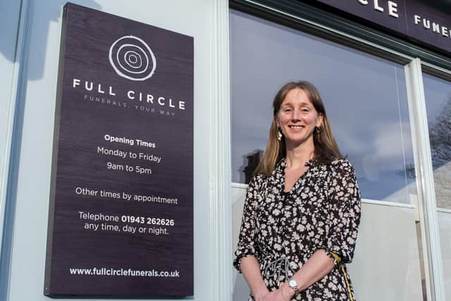 Full Circle Funerals' Director Sarah Jones, photographed in the headquarters of the funeral home in Guiseley. Picture: Ernesto Rogata.