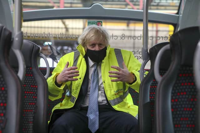 Boris Johnson during the launch of his new bus strategy.