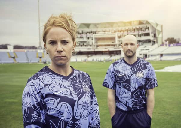 Kitted out: Yorkshire's Lauren Winfield-Hill and Adam Lyth in the Vitality Blast kit.