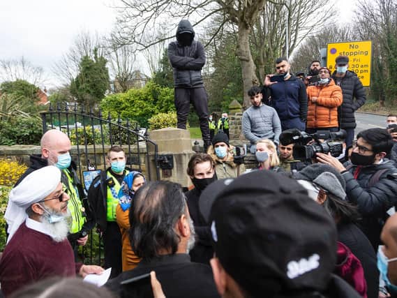 Protests were held outside Batley Grammar School over two days.