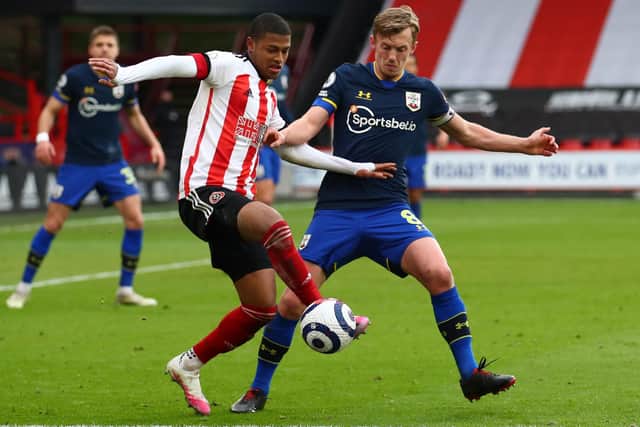 TOUGH GOING: Rhian Brewster, left, has struggled for Sheffield United this season. Picture: Simon Bellis/Sportimage