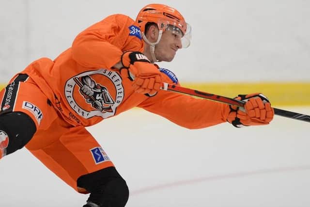 BACK IN THE GAME: Sheffield Steelers' forward Tanner Eberle at Ice Sheffield earlier this week. Picture: Dean Woolley.