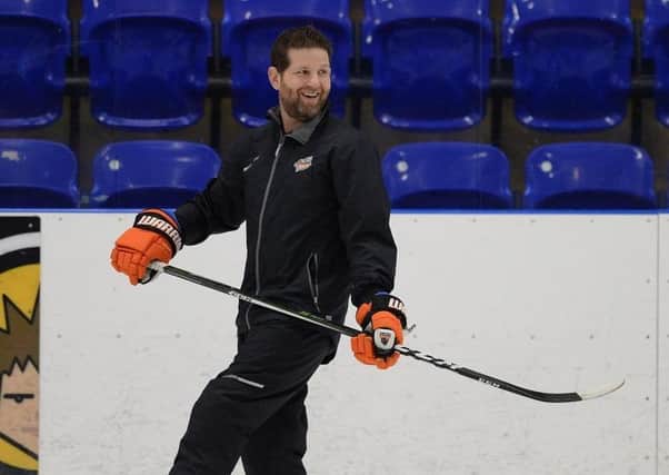 CONFIDENT: Sheffield Steelers' head coach Aaron Fox at Ice Sheffield earlier this week. Picture: Dean Woolley.