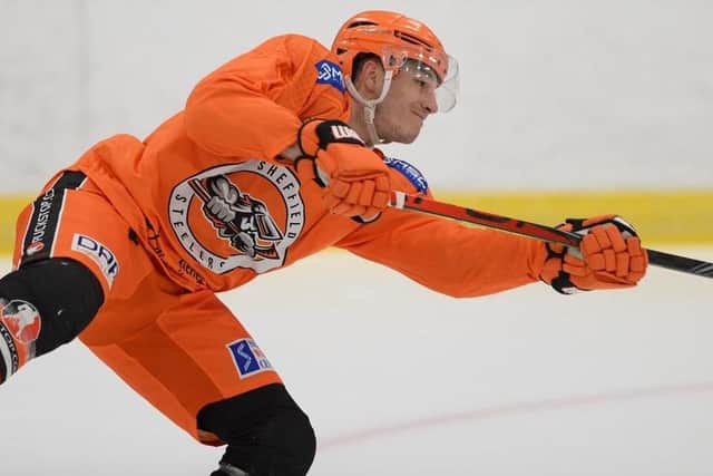 BACK IN THE GAME: Tanner Eberle has not played competitive hockey since Sheffield Steelers' Challenge Cup triumph last March. Picture: Dean Woolley.