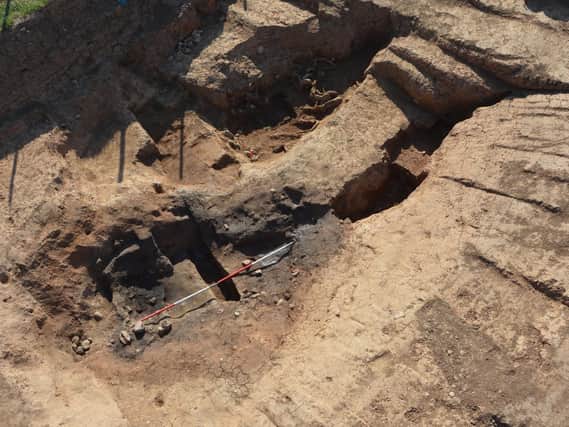 Image from the dig showing the intensely burned area  Credit Stephen Sherlock