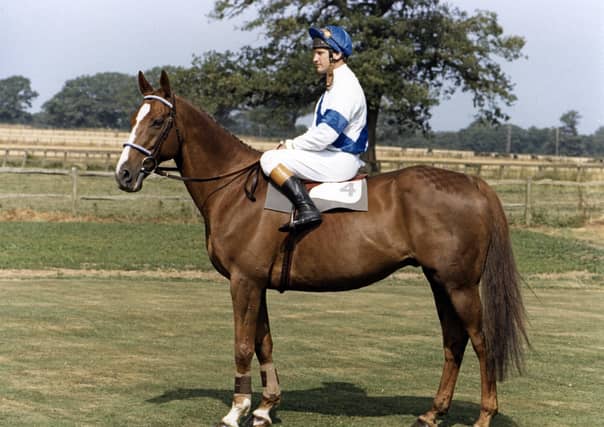 Bob Champion and Aldaniti after their emotional 1981 Grand National win.