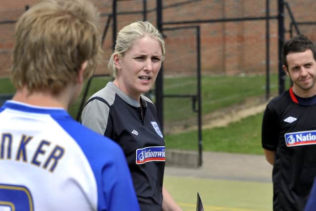 Gemma Grainger teaching football at the North Riding FA (Picture: Andrew Higgins)