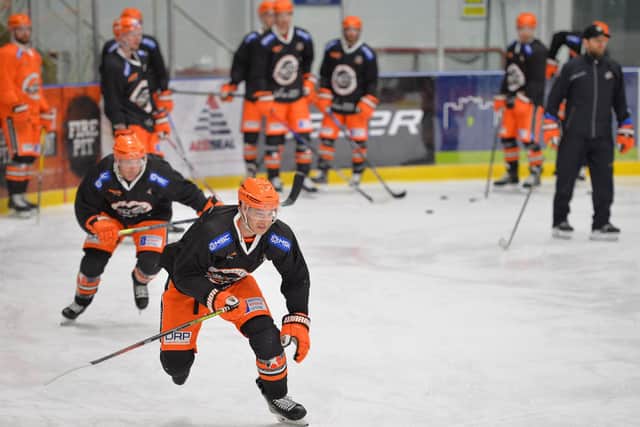 PRIMED: Sheffield Steelers have quickly got up to speed during training camp at Ice Sheffield this week. Picture: Dean Woolley.