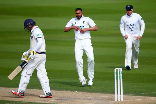 Ajmal Shahzad in action for Sussex against Kent at the Hove in April 2017. Picture: Dan Istitene/Getty Images