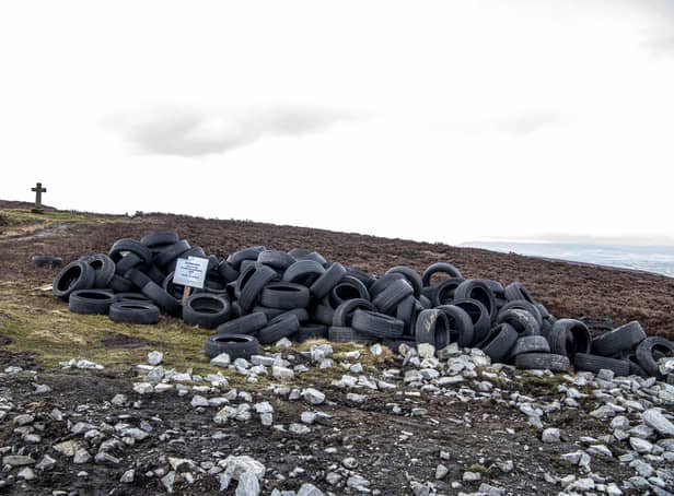 These tyres were recently dumped on Ilkley Moor amid mounting concerns over flytipping and litter.