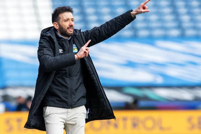 Looking up: Huddersfield Town coach Carlos Corberan needs a couple more wins to ensure Championship safety.
 Picture Bruce Rollinson