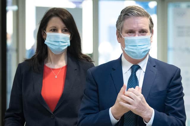 Shadow Chancellor of the Duchy of Lancaster, Rachel Reeves pictured with Labour party leader Sir Keir Starmer during a visit to Chelsea and Westminster Hospital, London. Photo: PA