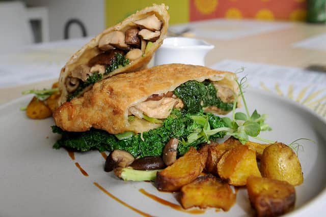 Mushroom and Kale Palata Parcel...Picture by Simon Hulme