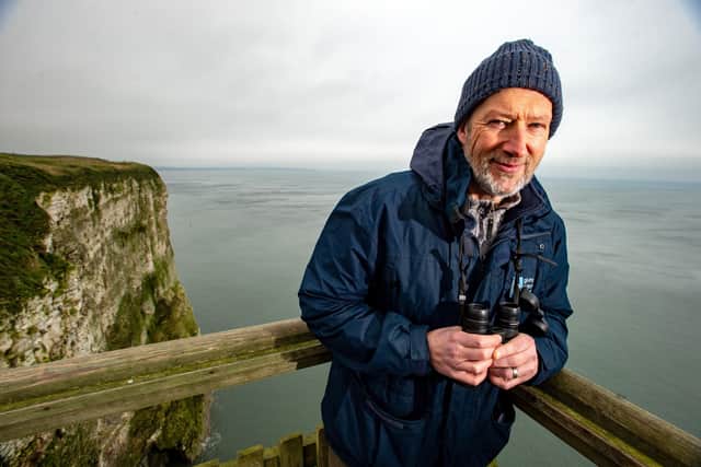 Dave O'Hara of the RSPB at Bempton Cliffs.
 
Picture: Bruce Rollinson
