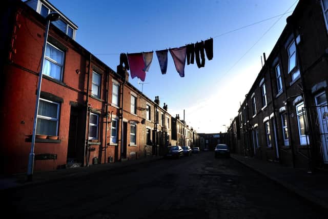 A street in Beeston, Leeds, where more than 40 per cent of children are classed as living in poverty